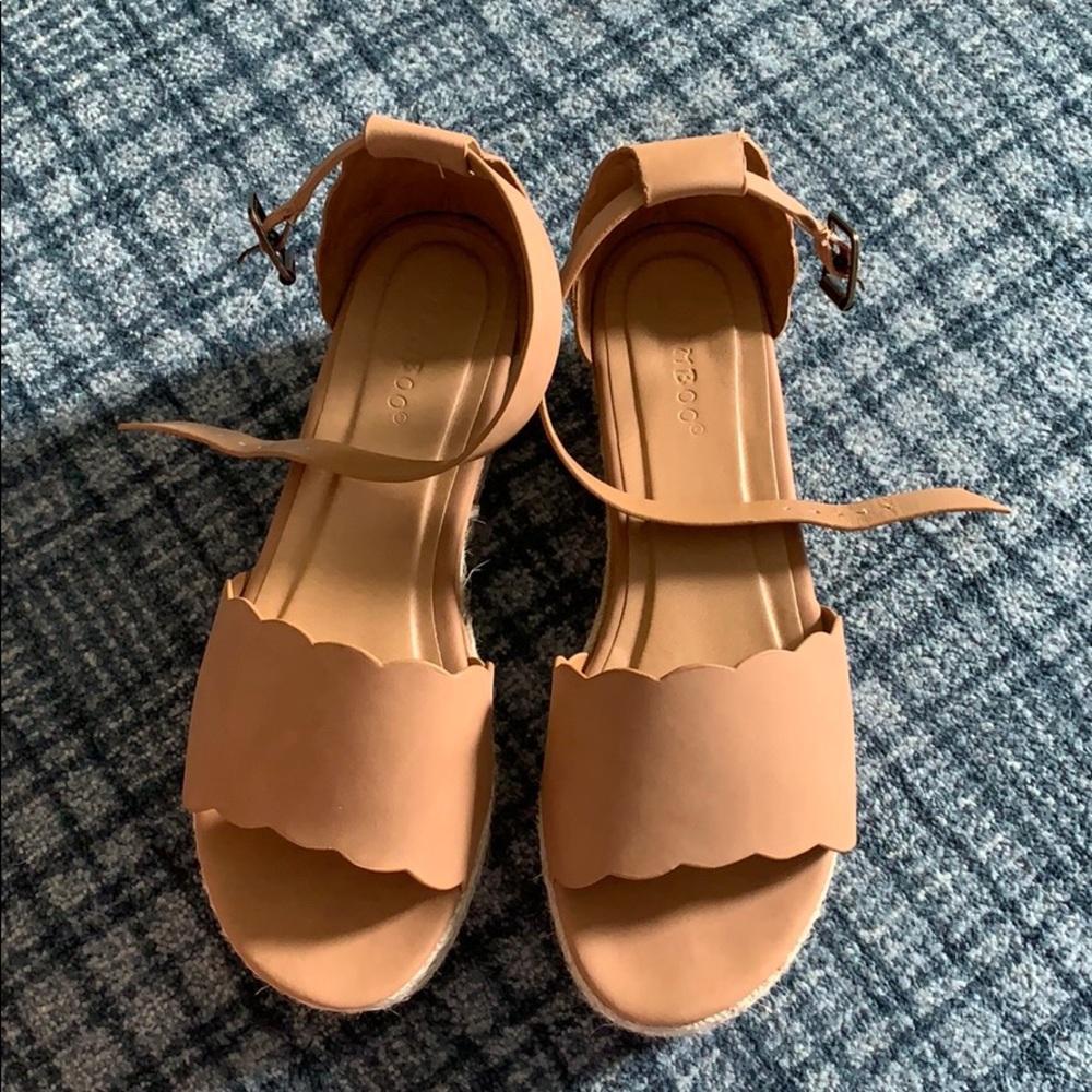 Whatever Whenever Tan Flatform Sandals